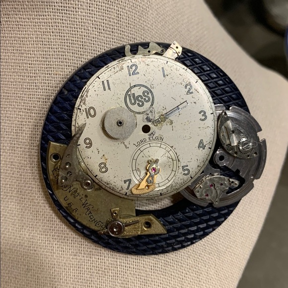 Artisan Jewelry - Steampunk Brooch - Elgin Watch Parts - Handmade Artisan Upcycled Signed Dated